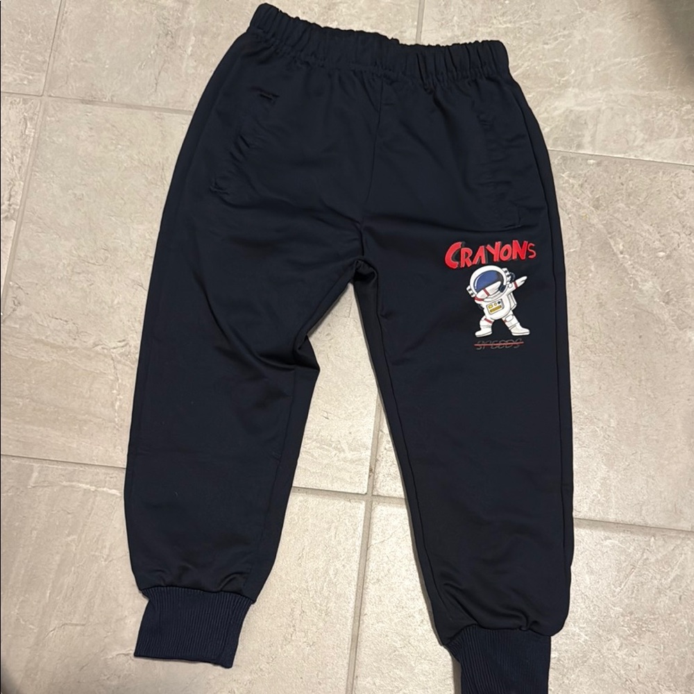 Kids Navy Joggers with Astronaut Print
